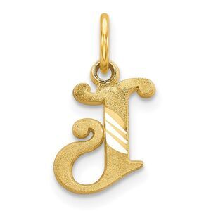 14k Yellow Gold, Isabelle Collection, Mini Letter J Initial Charm
